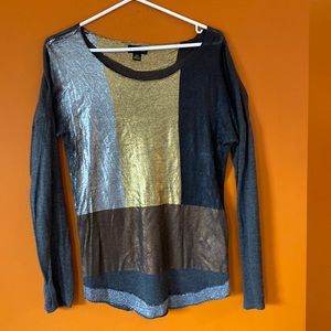 COPY - 2/$25. Ladies metallic sweater/blouse in size small Made by Cartise.